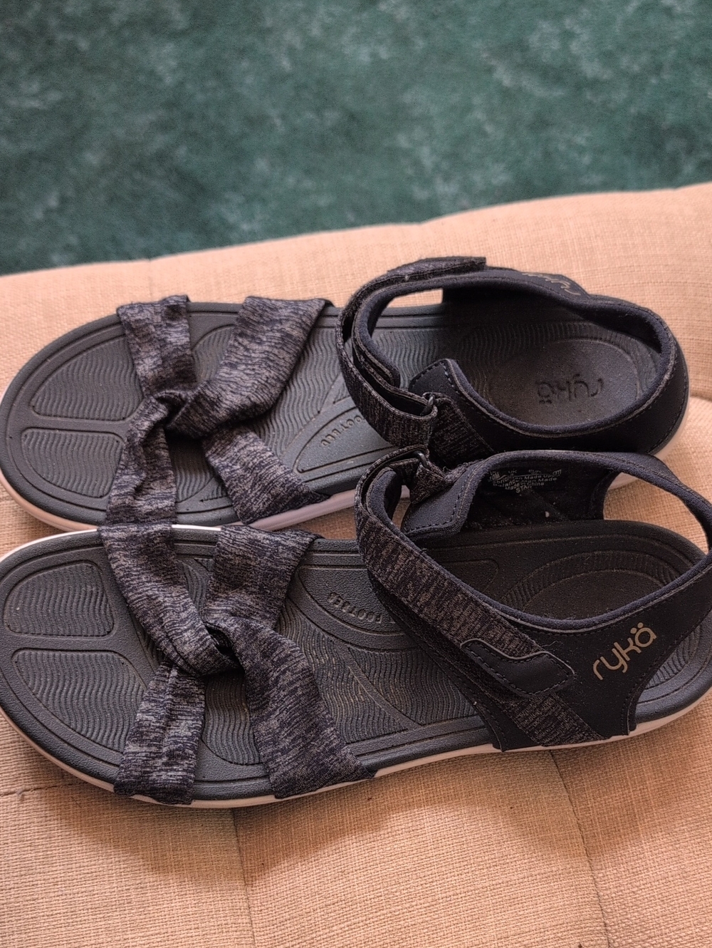 Ryka Women's Black Heathered Sport Sandals
